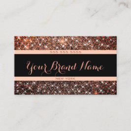 Luminös Glitter Mörk Ro Guld Visitkort