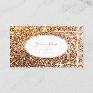Luminös Golden Glitter Makeup och Hair Visitkort