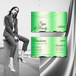 Luminös Grönt gul med Elegant för Logotypens Snygg Visitkort