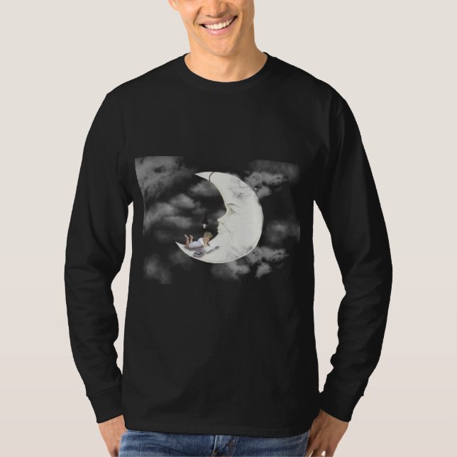 Luminös halvmåne för män, långärmad - Celest T Shirt (Framsida)