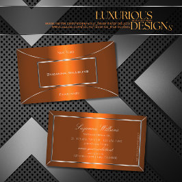 Luminös Orange med Silver Decor-Professionell Visitkort