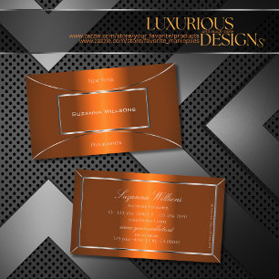 Luminös Orange med Silver Decor-Professionell Visitkort
