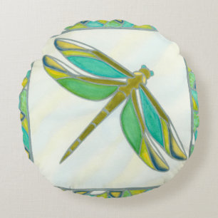 Luminös Pastel Dragonfly av Vanna Lam Rund Kudde
