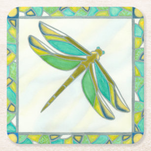 Luminös Pastel Dragonfly av Vanna Lam Underlägg Papper Kvadrat