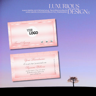 Luminös Rosa med diamanter och Logotyp Glamous Visitkort