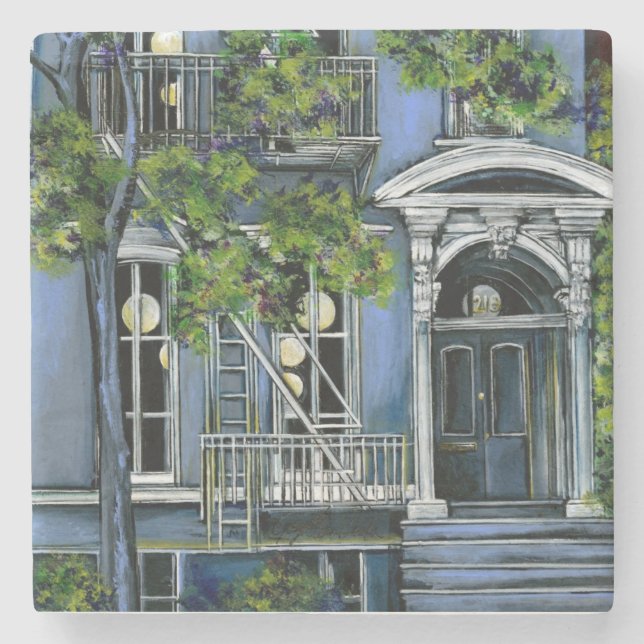 Luminös sfär inifrån New York City Underlägg Sten (Framsidan)