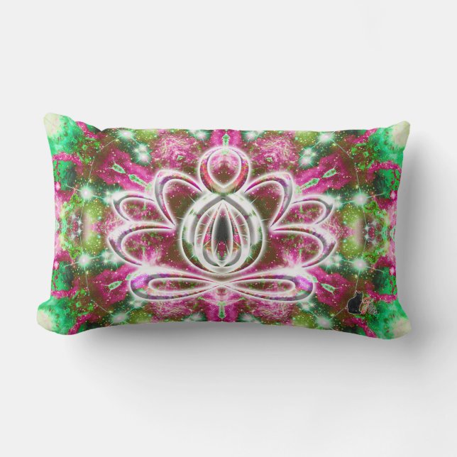 Luminös Zen Lotus Lumbarkudde (Framsida)