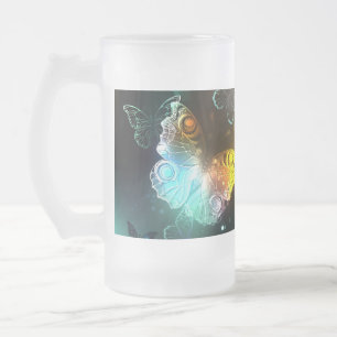 Luminösa fjäril och nattfjärilar frostat ölglas
