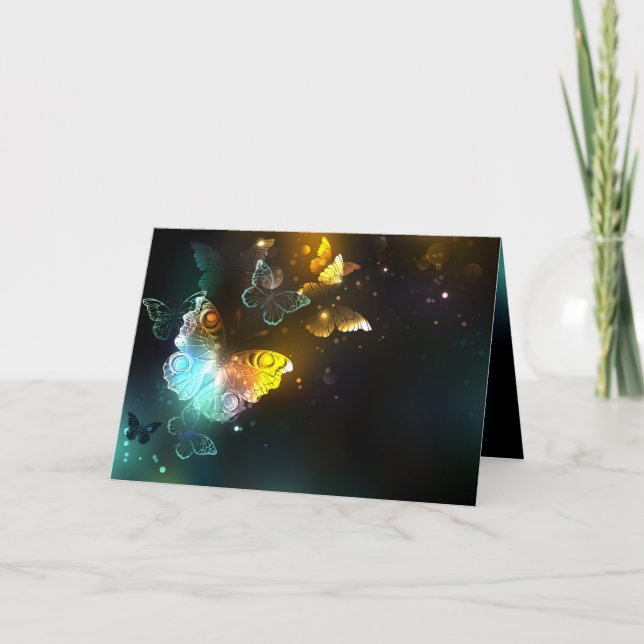 Luminösa fjäril och nattfjärilar helgkort (Framsida)