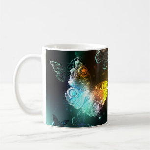 Luminösa fjäril och nattfjärilar kaffemugg