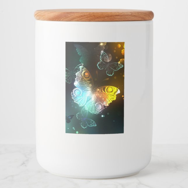 Luminösa fjäril och nattfjärilar mat etikett (Framsida)