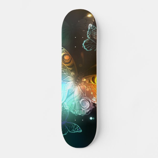 Luminösa fjäril och nattfjärilar mini skateboard bräda 18,5 cm (Framsida)