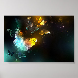 Luminösa fjäril och nattfjärilar poster