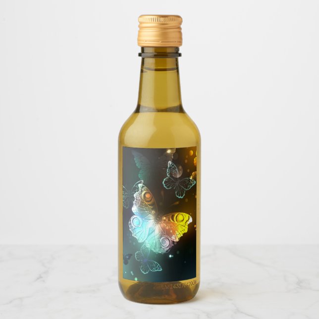 Luminösa fjäril och nattfjärilar vinetikett (Framsida)