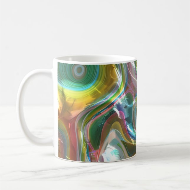 Luminösa flytande glasdrömmar kaffemugg (Vänster)