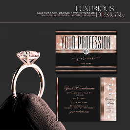Luminösa Glitter-diamanterna Luxury Black Ro Guld Visitkort
