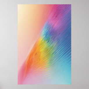 Luminösa regnbågsflöde: en pastellvåg av Abstrakt Poster