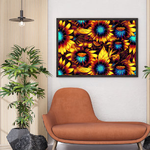 Luminösa solrosor poster