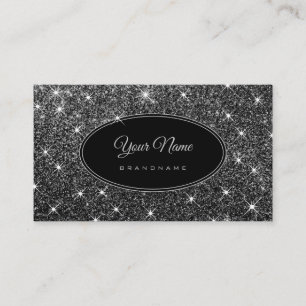 Luminösa stjärnor av typen Luxury Silver Glitter Visitkort