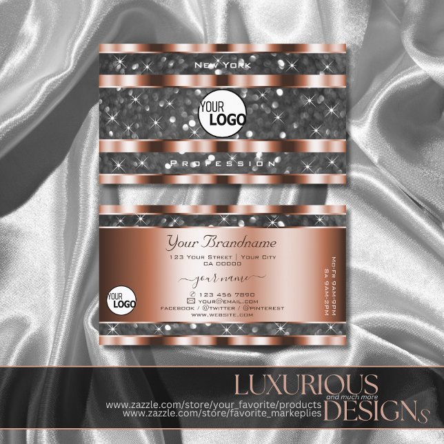 Luminösa stjärnor Ro Guld Silver Glitter Stars til Visitkort (Skapare uppladdad)