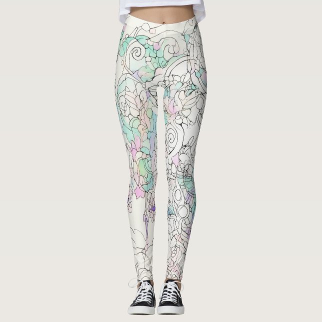 "Luminösa trådar: Radiance in Rörelse" f Leggings (Framsida)