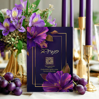 Luminösa Violetta QR-kod RSVP OSA Kort