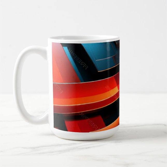 Luminous Abstract Ribbon Waves Kaffemugg (Vänster)