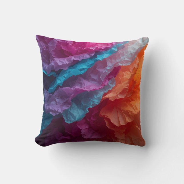 Luminous Abstract Tissue Paper Layers Kudde (Framsida)