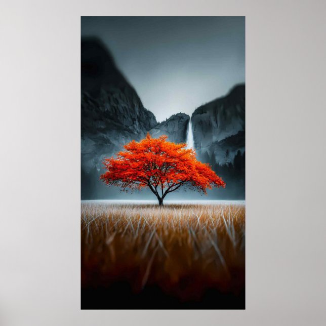 Luminous Autumn Tree Landscape Poster (Framsidan)