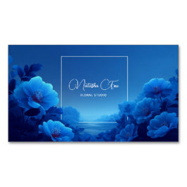 Luminous Blue Floral Serene Landscape Magnetiska Visitkort
