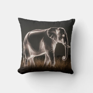 Luminous Elephant Silhouette Kudde