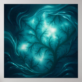 Luminous Flow Fractal Wallpaper and Art Print Poster