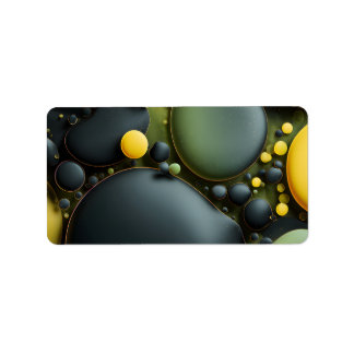 Luminous Fluid Dynamics: Yellow and Green Abstract Adressetikett