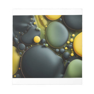 Luminous Fluid Dynamics: Yellow and Green Abstract Anteckningsblock