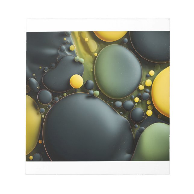 Luminous Fluid Dynamics: Yellow and Green Abstract Anteckningsblock (Framsida)
