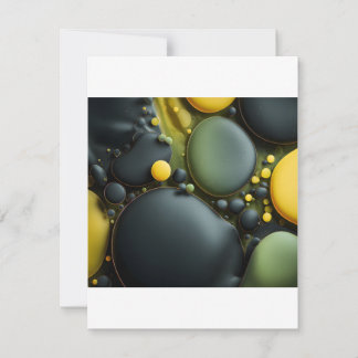 Luminous Fluid Dynamics: Yellow and Green Abstract Anteckningskort