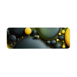 Luminous Fluid Dynamics: Yellow and Green Abstract Returadress Etikett