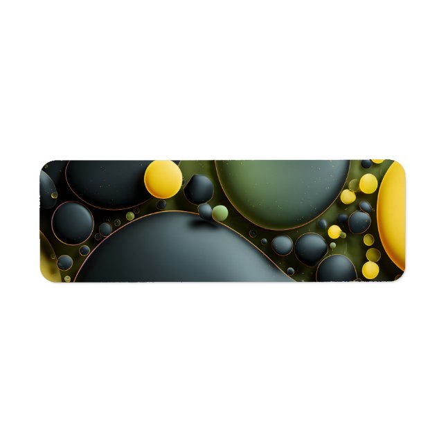 Luminous Fluid Dynamics: Yellow and Green Abstract Returadress Etikett (Framsidan)