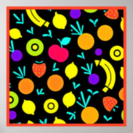 Luminous Fruit Fiesta Poster