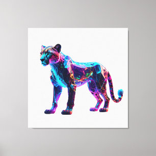 Luminous Glass Cheetah - Unik lyxhem Canvastryck