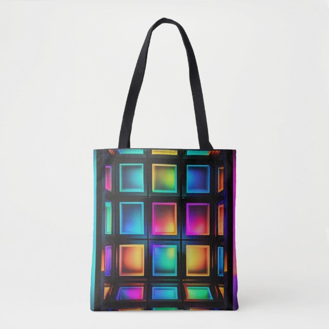 Luminous Grid Spectrum Tote Tygkasse (Framsida)