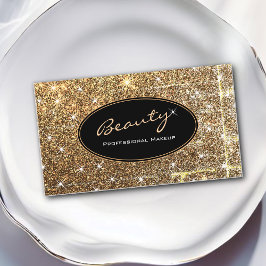 Luminous Guld Glitter Professionell Beauty Makeup Visitkort