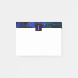 Luminous Header | Lila Monogram Initial Brev Post-it Block