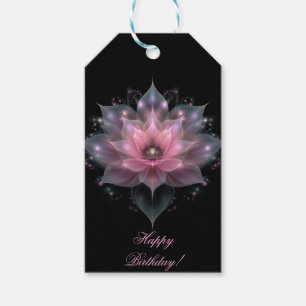 Luminous Lotus Flower - Ljusa rosa Grattis på föde Presentetikett