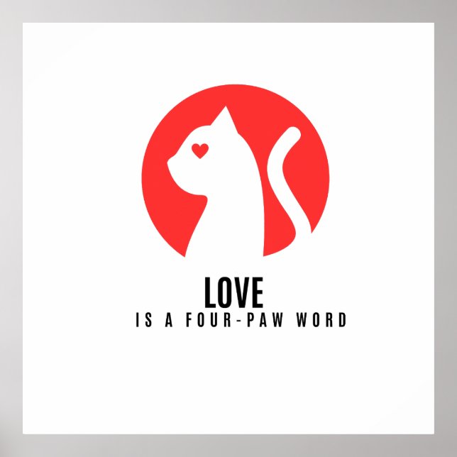 Luminous Love Cat Silhouette Poster (Framsidan)