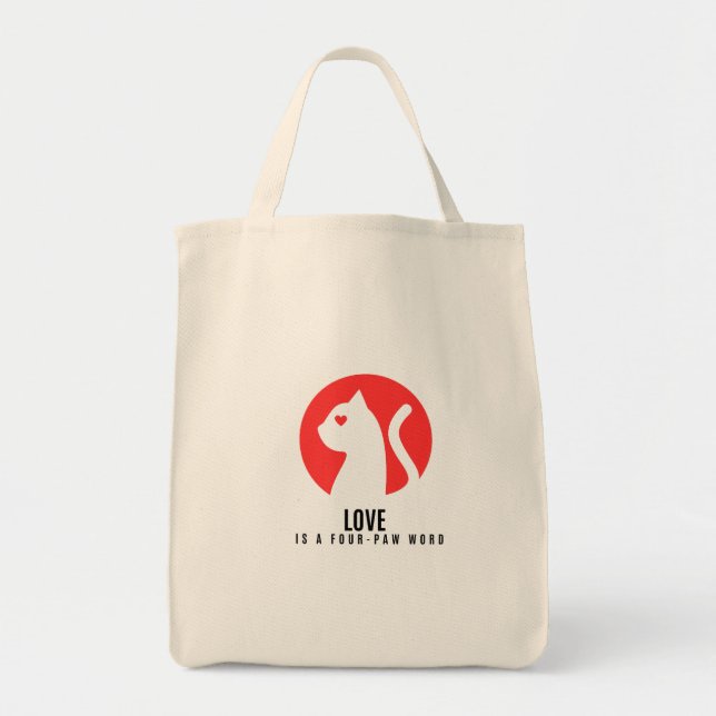 Luminous Love Cat Silhouette Tygkasse (Framsidan)