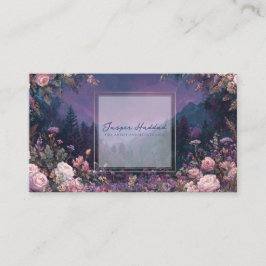 Luminous Nightfall Blue Floral Visitkort