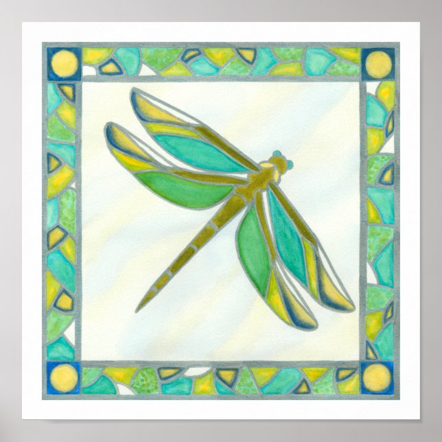 Luminous Pastel Dragonfly by Vanna Lam Poster (Framsidan)