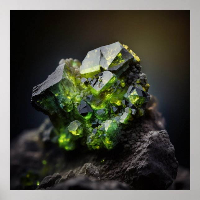 Luminous Peridot Gemstone, Close-Up Poster (Framsidan)