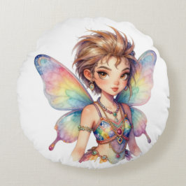 Luminous Rainbow Guardian fairy Rund Kudde